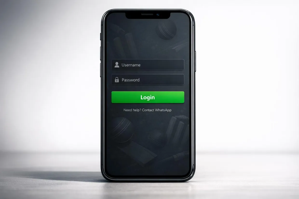 Lotus365 Login screen on mobile — enter your Lotus365 ID and password on Lotus365APK.org